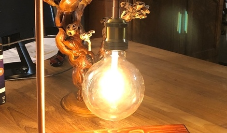 Lampe Cuivre Bois Par Bricodim Sur L Air Du Bois