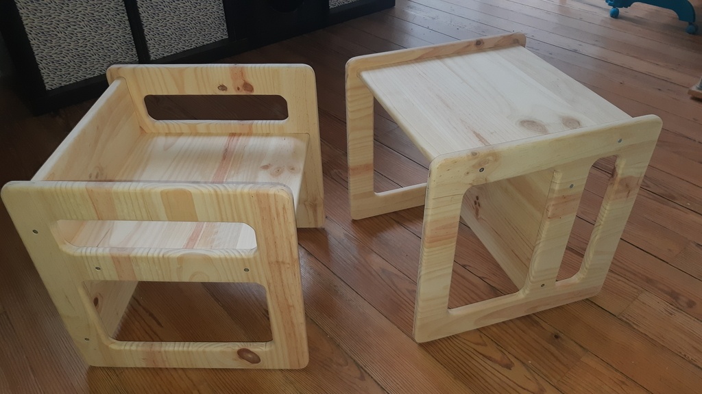 Chaise d'apprentissage enfant bois naturel Montessori - Ciel & terre