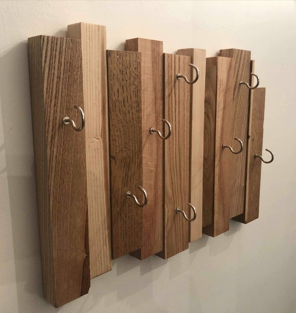 Porte-clés en bois triple bloc