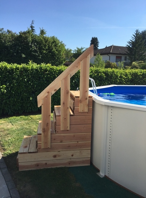 Escalier pour piscine hors sol par RiGy sur L'Air du Bois