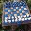 Jeu d'echecs en chene et epoxy